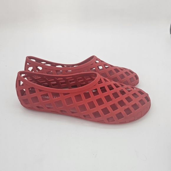 Jeffrey Campbell JELLZ Red Perforated Jelly Flat Women’s US 10 Preowned - Picture 6 of 9